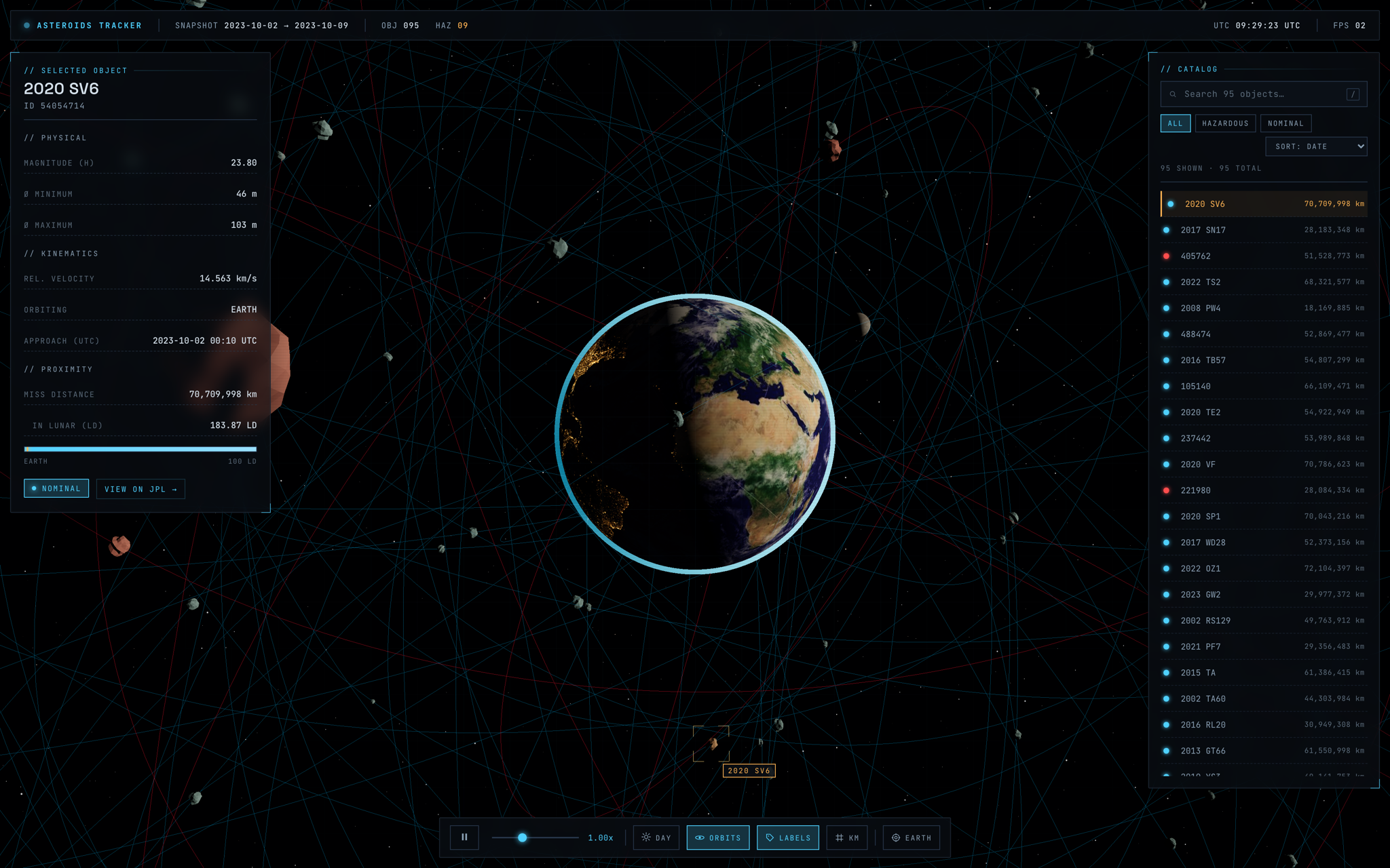 Physically-lit Earth with atmosphere and day/night blend