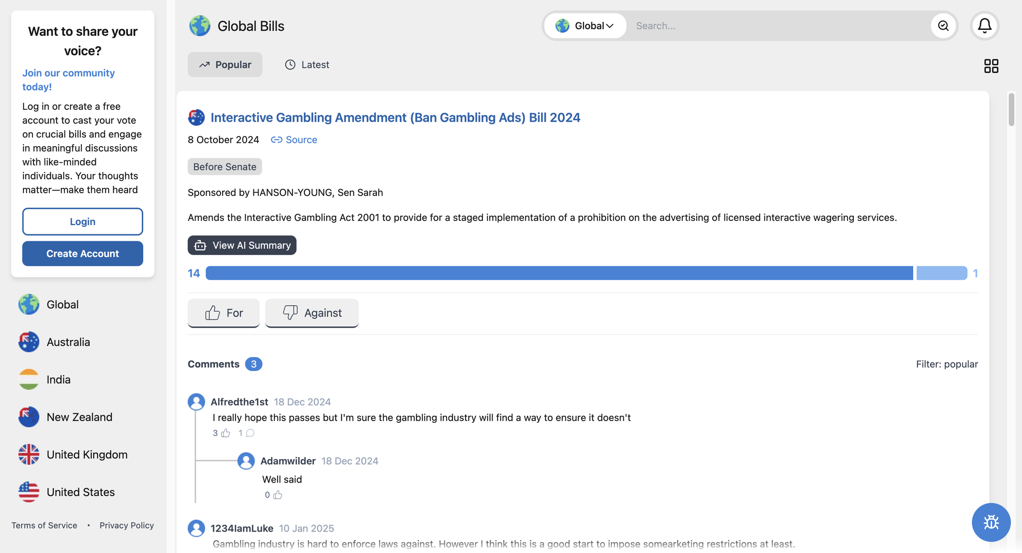 Bill Consensus - Image 1