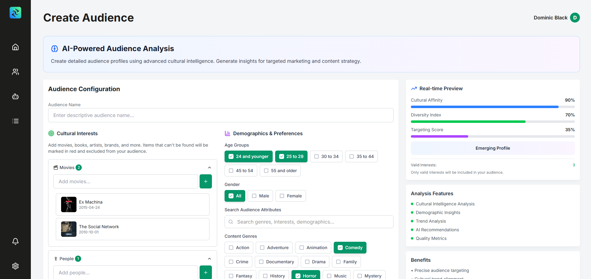 Audience profile builder